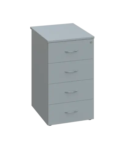 CKCP 1 - 65 kontejner přístavný, 4-zásuvkový, deska 18 mm, centrální zámek, šedá